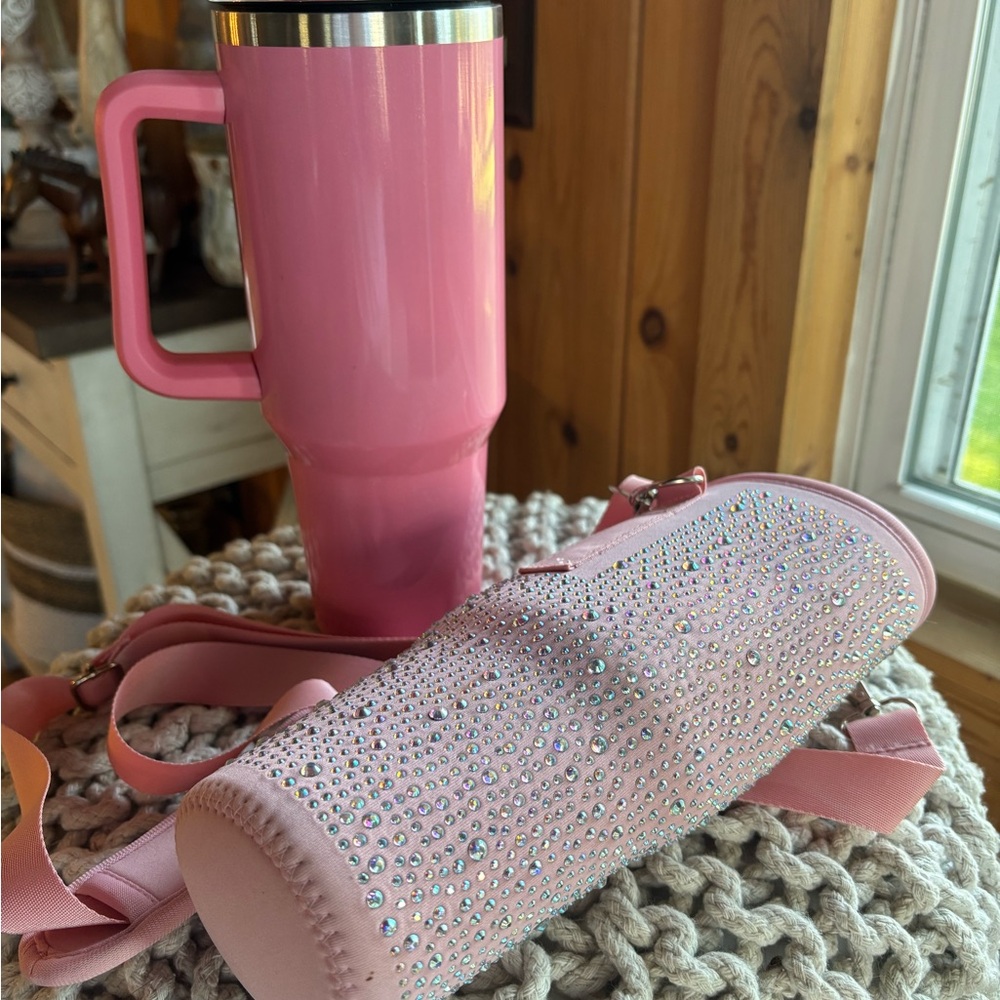 Pink Rhinestone Embellished Bag - Picture 3 of 4